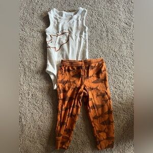 Carter's Gray and Orange Shark Outfit Set
